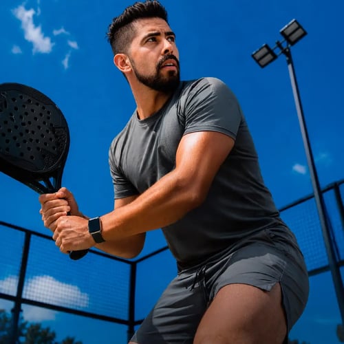 Deportista jugando pádel